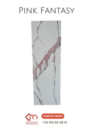 Revestimiento Blanco / Rosa - 30 x 90 cm