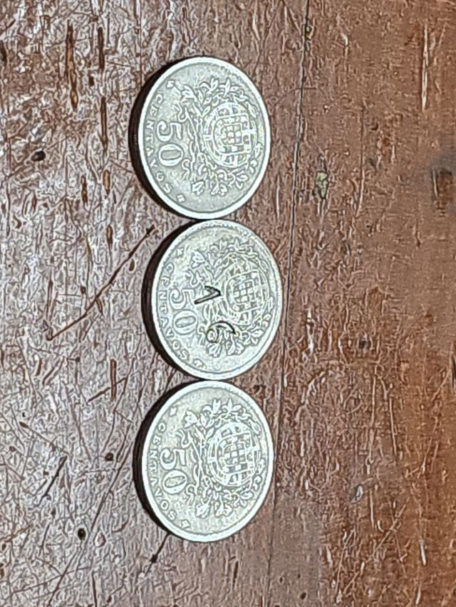 3 moedas 50 centavos 1947