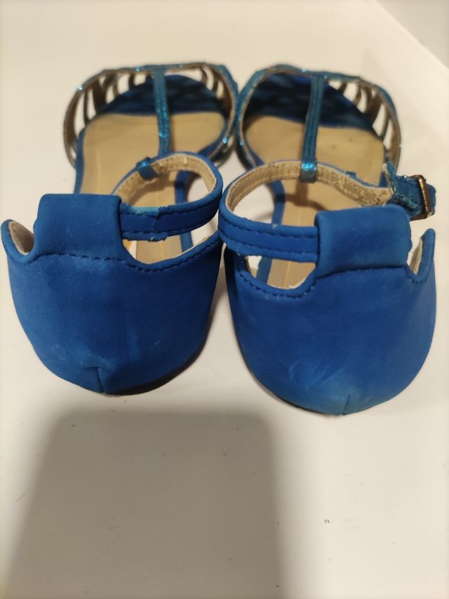 Sandalias azul metálizado