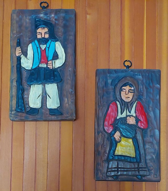 Quadri in legno pastori sardi (coppia)