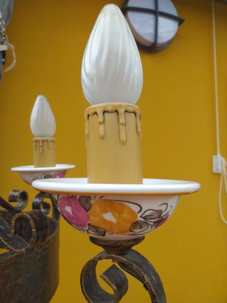 Lámpara forja/cerámica