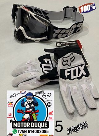 Pack guantes y gafas motocross fox y 100%