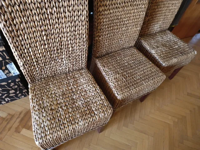 Sillas de mimbre para mesa de salon