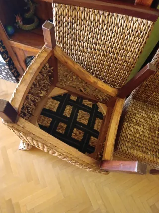 Sillas de mimbre para mesa de salon