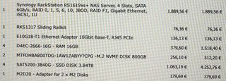 NAS Synology RS1619xs+ Discos SSD 4 TB
