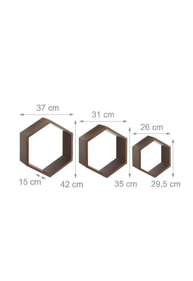 Set 3 mensole Esagonali