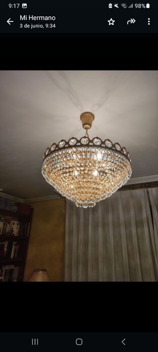 Lampara de techo, de cristal de roca