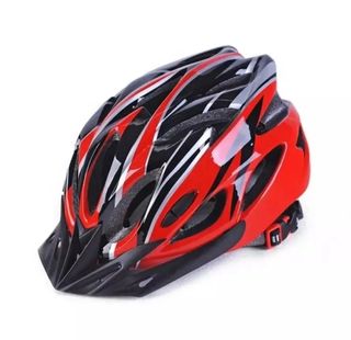 Casco de bicicleta unisex ultraligero,rojo y negro