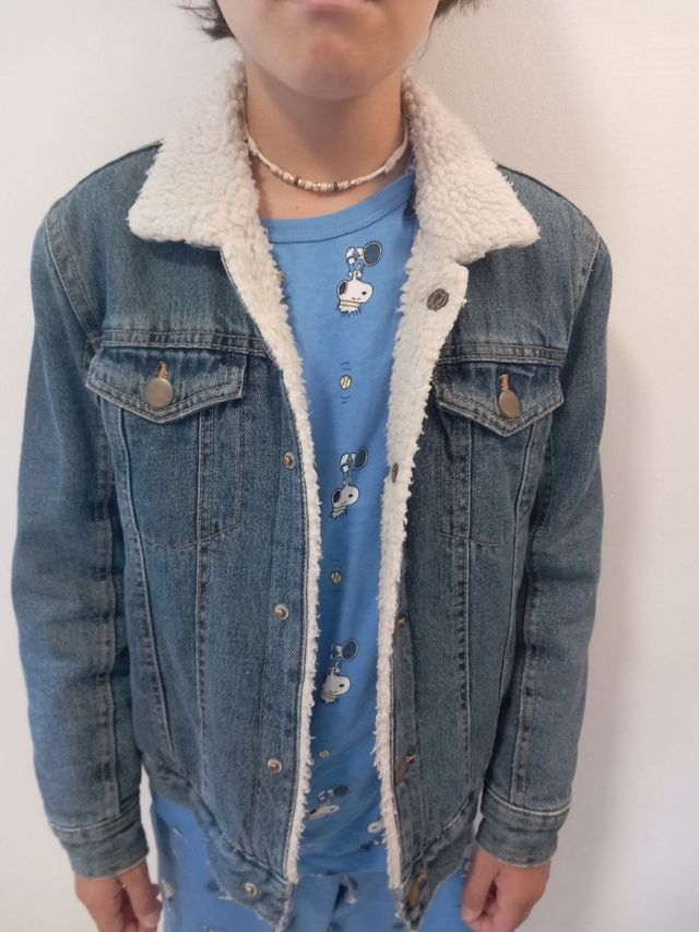 Giubbetto jeans imbottito