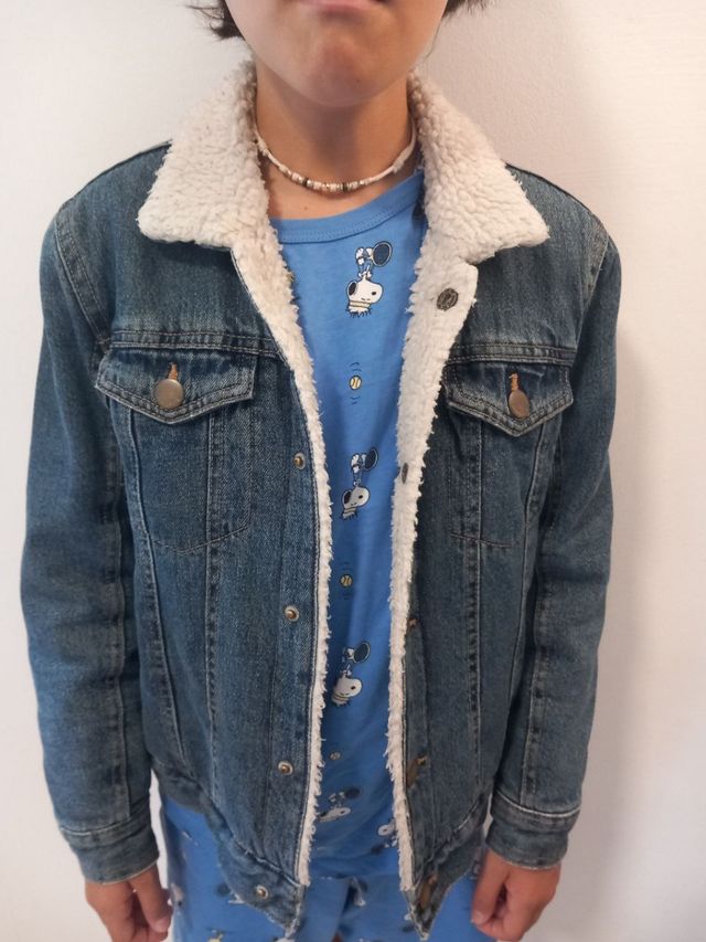 Giubbetto jeans imbottito
