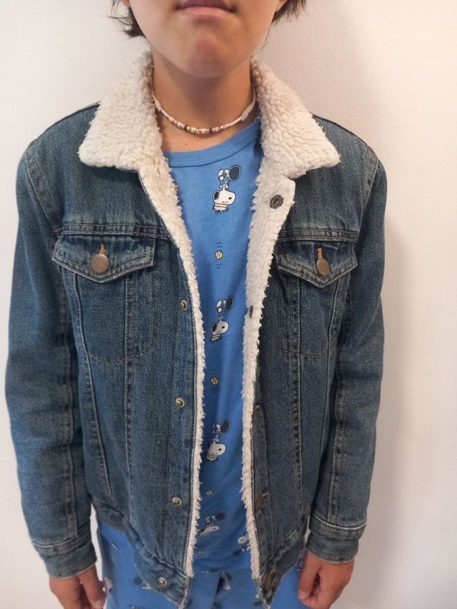 Giubbetto jeans imbottito