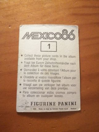 PANINI MUNDIAL MÉXICO 86