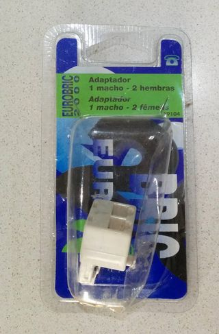 Adaptador línea teléfonica 1 macho 2 hembras