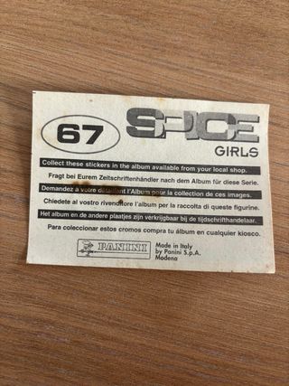 Cromo Spice Girls Panini 90s nº67
