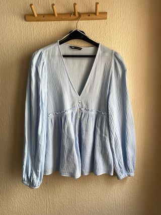 Blusa azul - zara