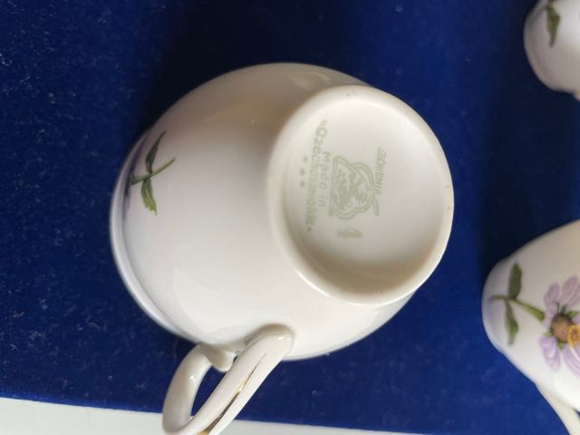 Servizio da caffè vintage bordo dorato 14 pezzi