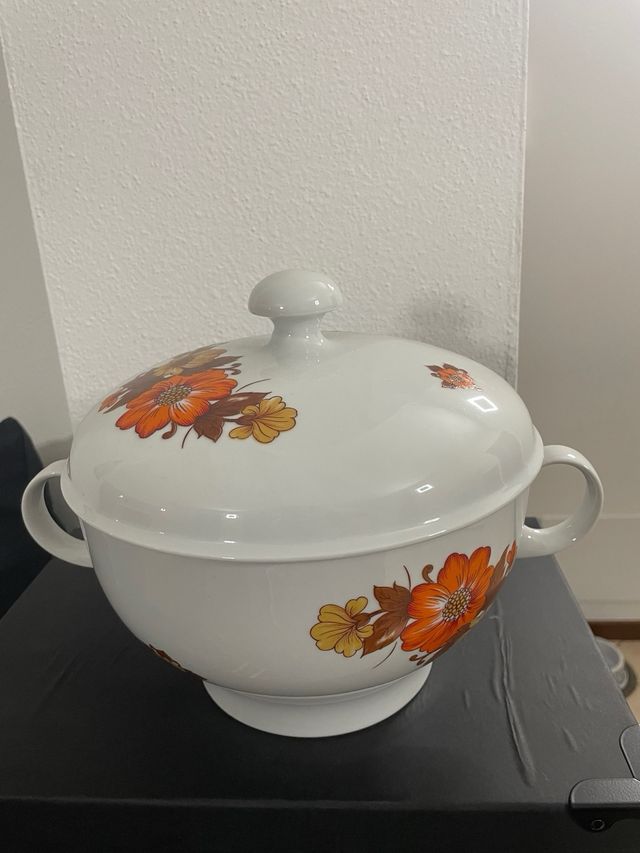 Set 4 pezzi Kahle vintage zuppiera + 3 piatti