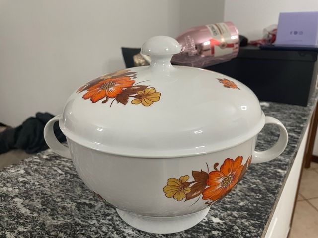 Set 4 pezzi Kahle vintage zuppiera + 3 piatti