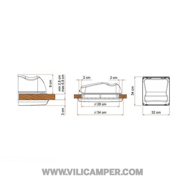 Claraboya Fiamma Vent 28 F - 28 x 28 cm Crystal