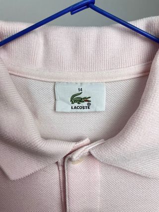 Polo Lacoste mujer XS logo bordado rosa