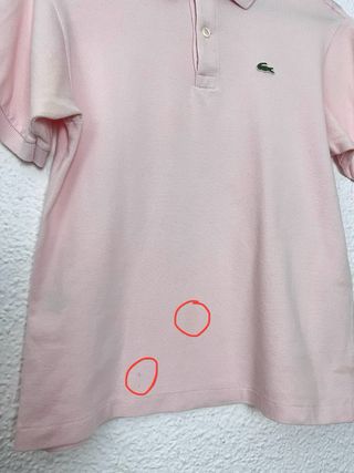 Polo Lacoste mujer XS logo bordado rosa