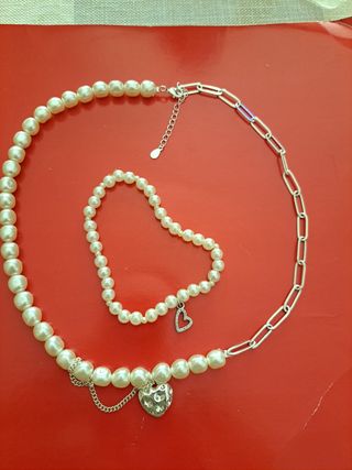 Cadena con perlitas.Regalo pulsera