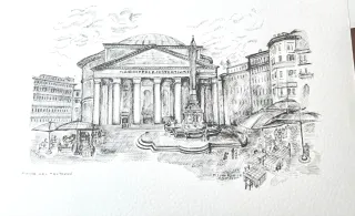 Set 5 stampe litografiche "La  Roma Imperiale"