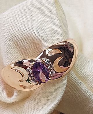 Anillo unisex Circon púrpura