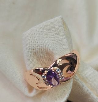 Anillo unisex Circon púrpura