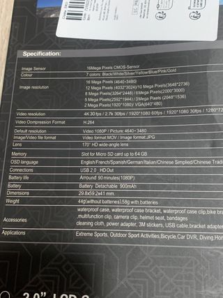 Camara gopro sumergible 4K WIFI