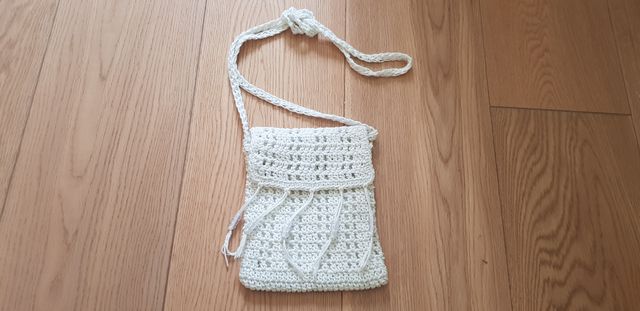 Minibag bianco handmade y80sMinibolso y80s blanco