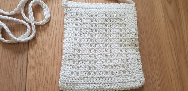 Minibag bianco handmade y80sMinibolso y80s blanco