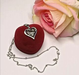 Collar ACERO Inox. "CORAZÓN" strass Negro