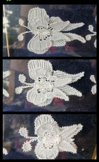 Tre farfalle merletto murano