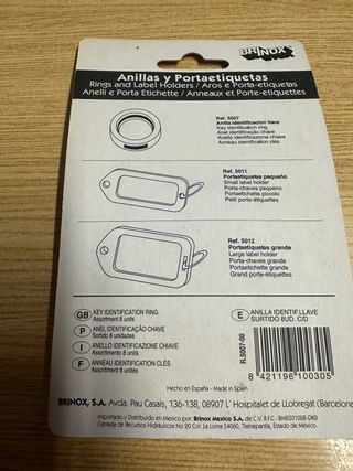 Anillas identificacion de llaves