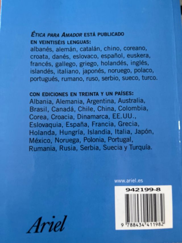 Etica para Amador Fernando Savater Ariel