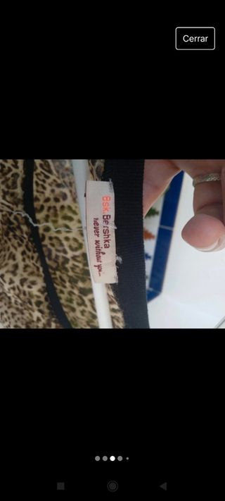 Camiseta o blusa mujer leopardo Bershka talla L