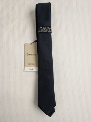 Corbata satinada azul