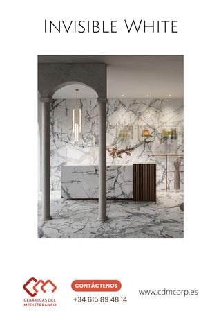 Baldosa Imitación Mármol Blanca - 60 x 120 cm