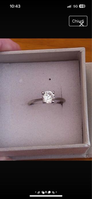 Anello solitario in argento con pietra