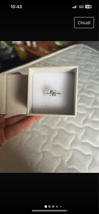 Anello solitario in argento con pietra