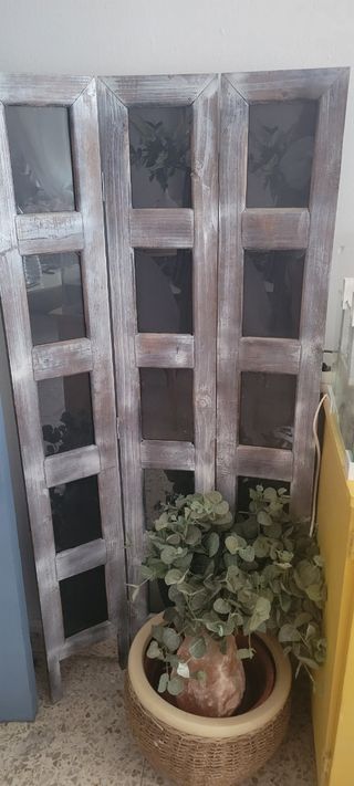 Biombo fotográfico madera cristal 