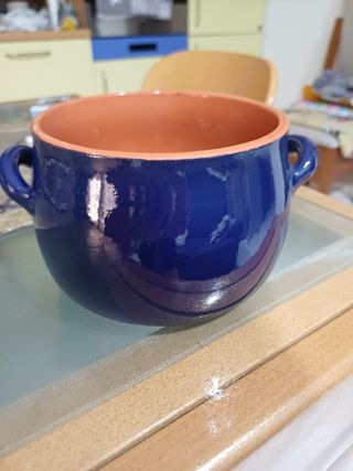 Pentola in terracotta dipinta 