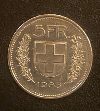 Five Francs 1983, Coin from Switzerland