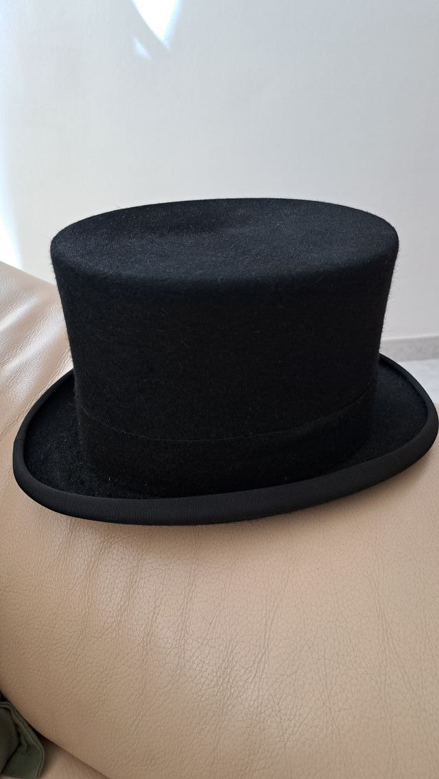 Sombrero copa terciopelo negro