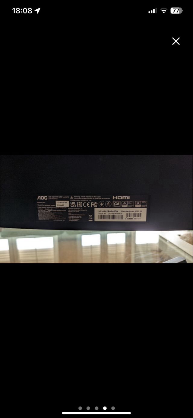 MONITOR AOC G3 CURVO 34”, 2K