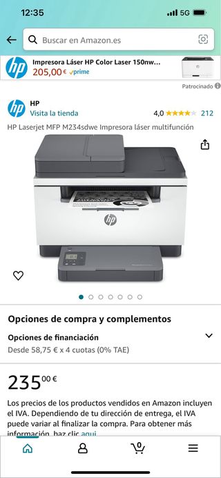 Impresora HP laserjet M234sdwe