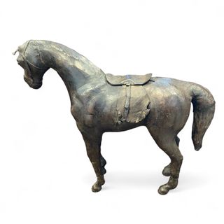 Escultura Cavalo Couro 280x320x90mm