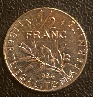 Francia ½ franc, 1984