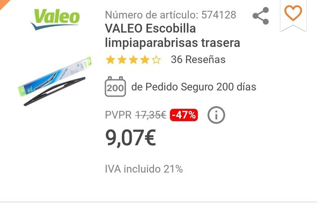 Escobilla valeo 400mm